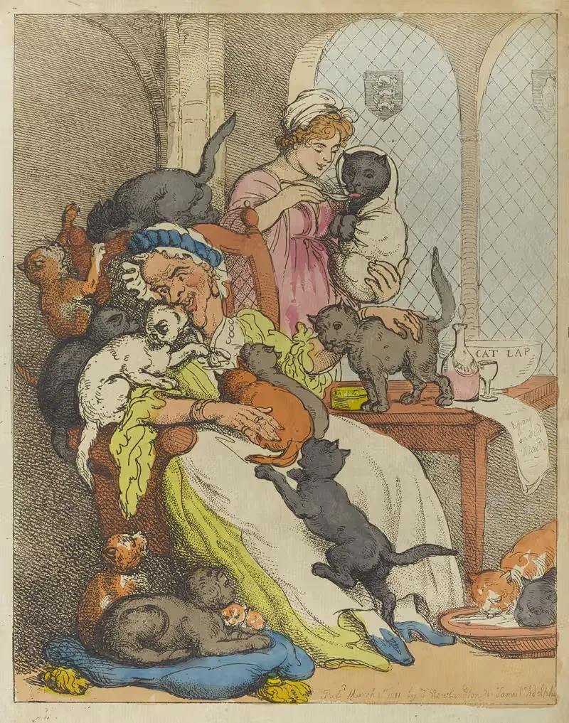 A catamaran or an old maid's nursery — Thomas Rowlandson