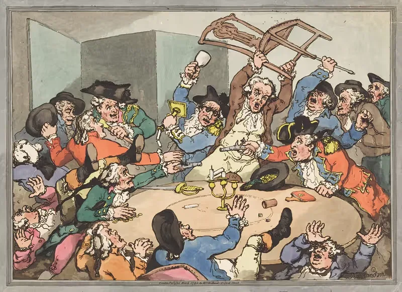 Пинок на азартном столе by Томас Роуландсон, 1790 — digital art print download