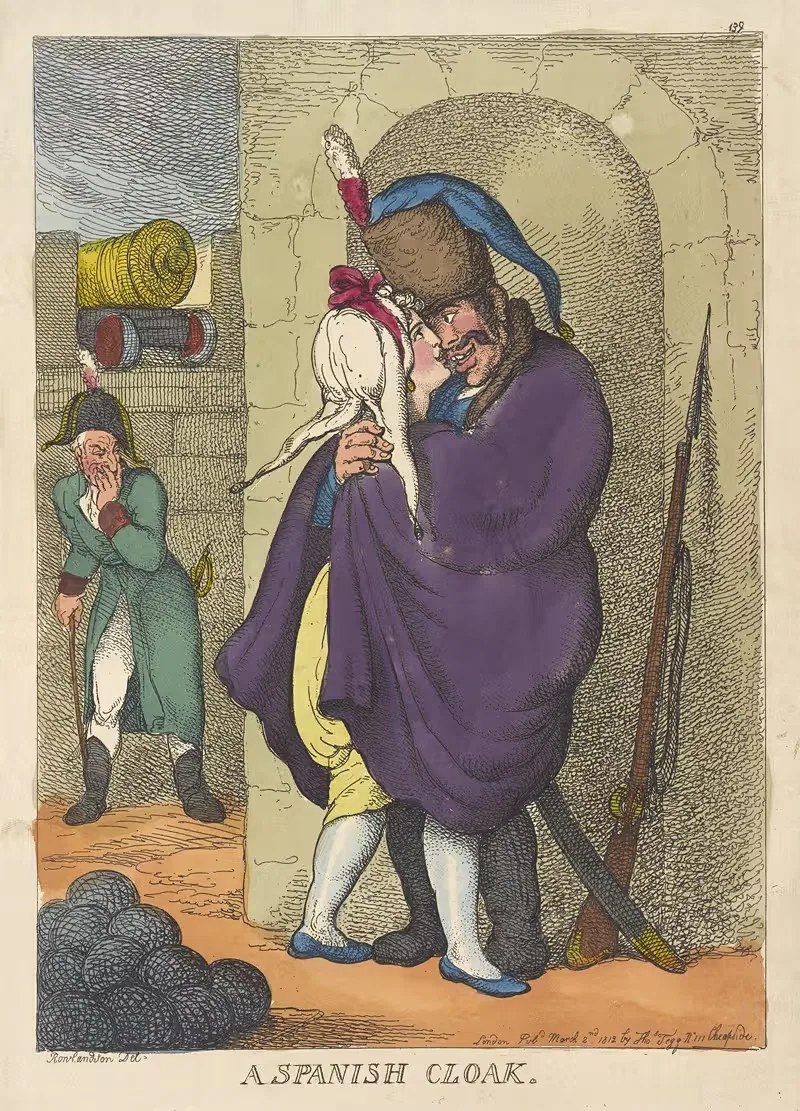 A Spanish cloak by Thomas Rowlandson, 1812 — digital art print download