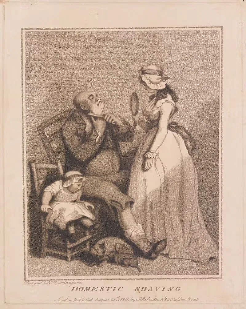 Домашнее бритье by Томас Роуландсон, 1786 — digital art print download