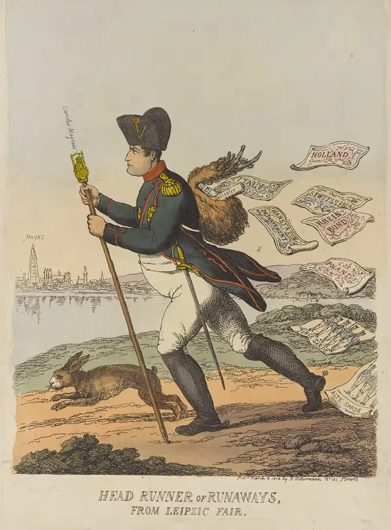 Head runner of runaways, from Leipzig Fair — Thomas Rowlandson