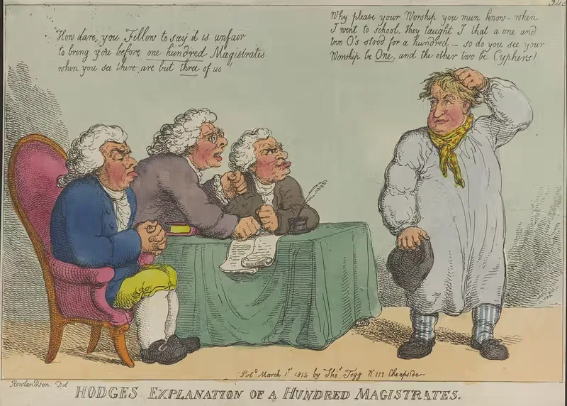 Hodges explanation of a hundred magistrates — Thomas Rowlandson