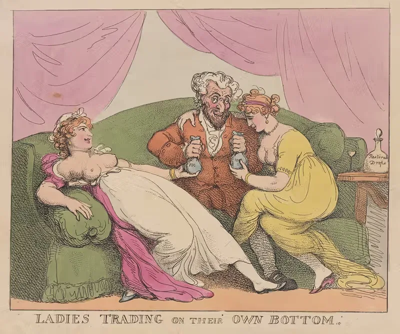 Ladies trading on their own bottom — Thomas Rowlandson