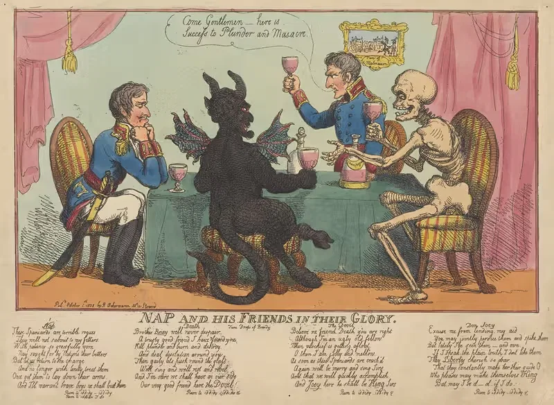 Nap and his friends in their glory — Thomas Rowlandson