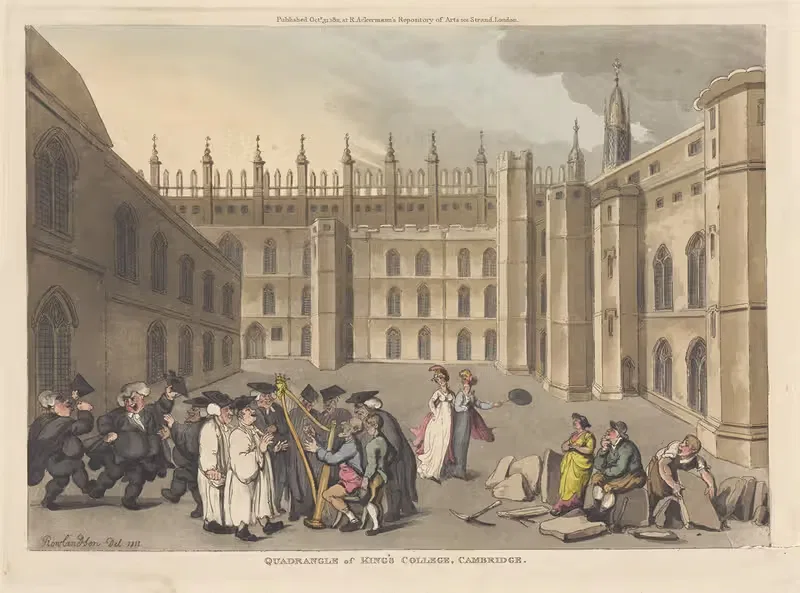 Quadrangle of King's College, Cambridge — Thomas Rowlandson