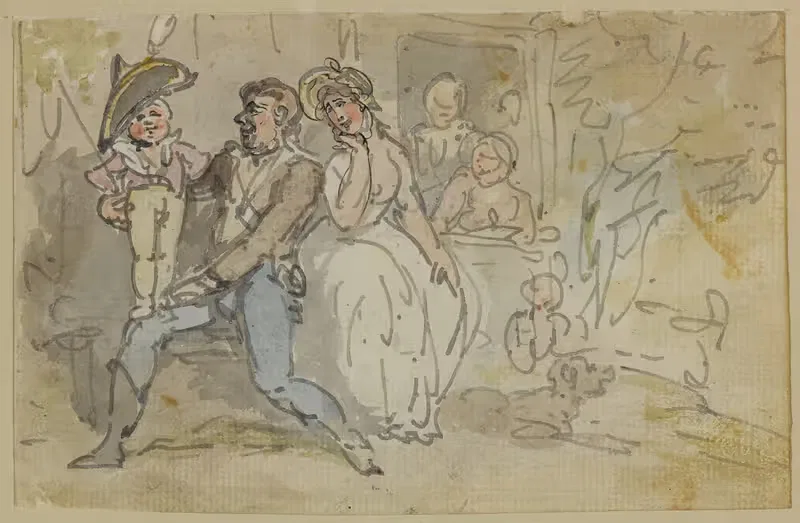 Soldier with his family — Thomas Rowlandson