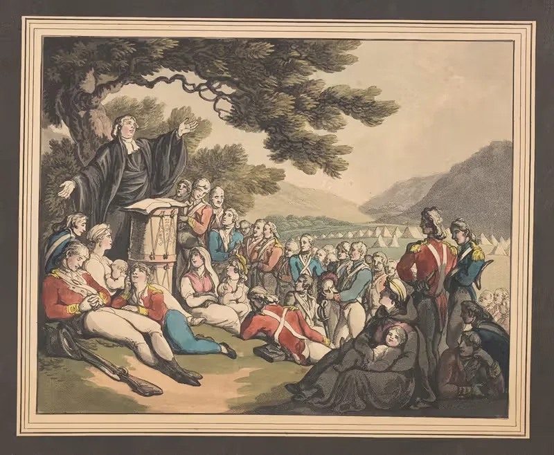 Солдаты, посещающие божественную службу by Томас Роуландсон, 1798 — digital art print download