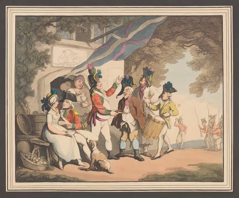 Soldiers recruiting by Thomas Rowlandson, 1798 — digital art print download