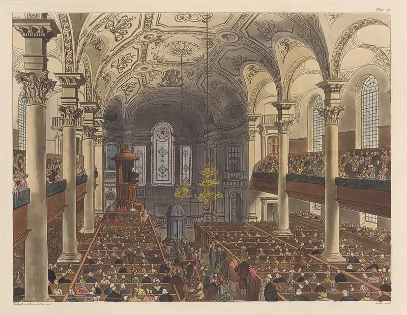 St. Martins, in the Fields by Thomas Rowlandson, 1809 — digital art print download
