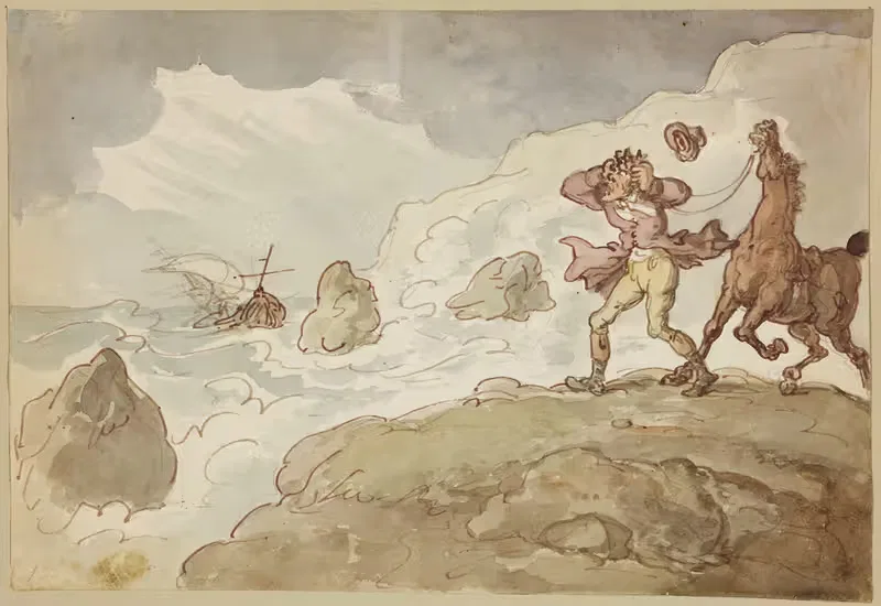 Storm and shipwreck by Thomas Rowlandson — digital art print download