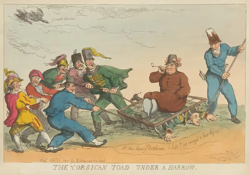 The Corsican toad under a harrow by Thomas Rowlandson, 1813 — digital art print download