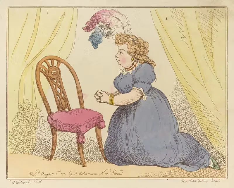 Молитва женского игрока!!. by Томас Роуландсон, 1801 — digital art print download