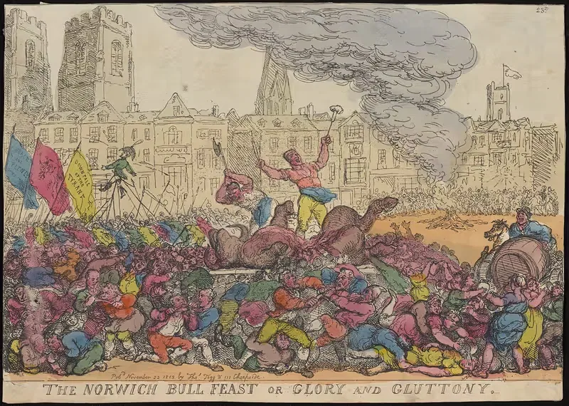 The Norwich bull feast or glory and gluttony — Thomas Rowlandson