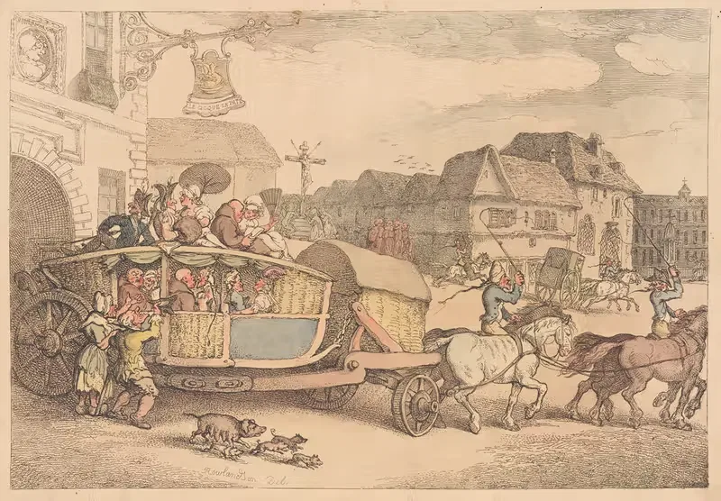 The Paris Diligence by Thomas Rowlandson — digital art print download