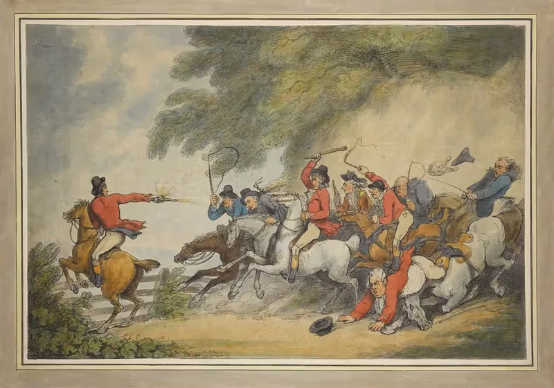 The pursuit by Thomas Rowlandson, 1790 — digital art print download