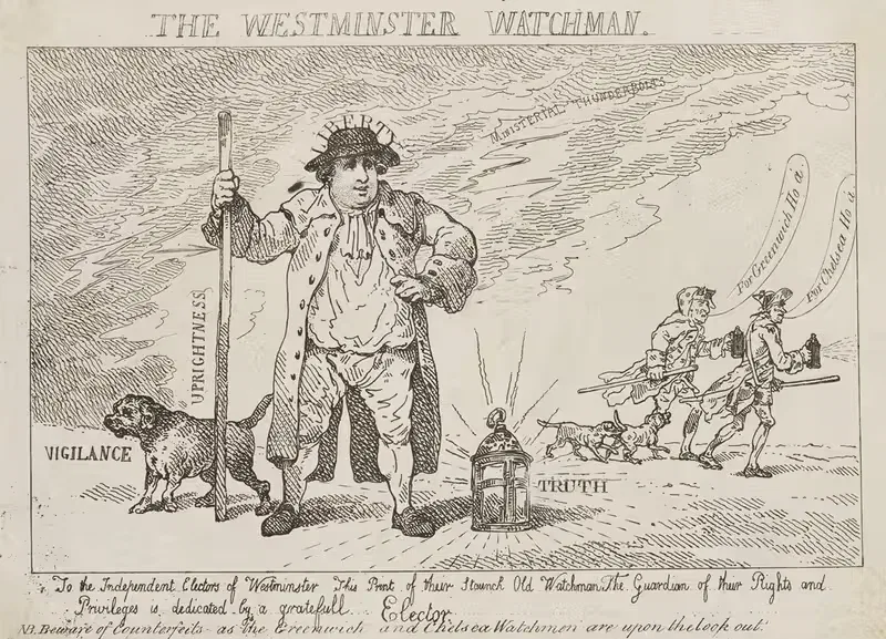The Westminster watchman by Thomas Rowlandson — digital art print download