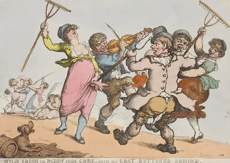 Wild Irish or Paddy from Cork, with his coat buttoned behind — Thomas Rowlandson