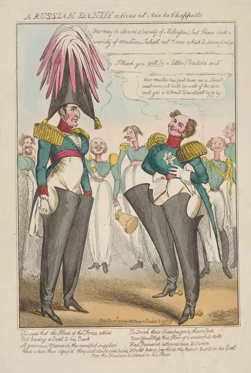 A Russian dandy, a scene at Aix la Chappelle. — William Heath