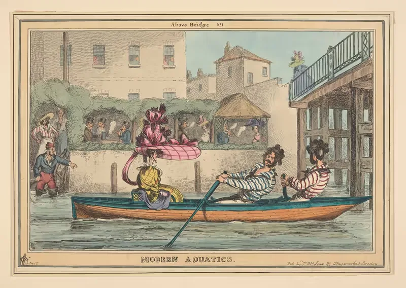 Над мостом № 1. Современные водные виды спорта. by Уильям Хит, 1829 — digital art print download