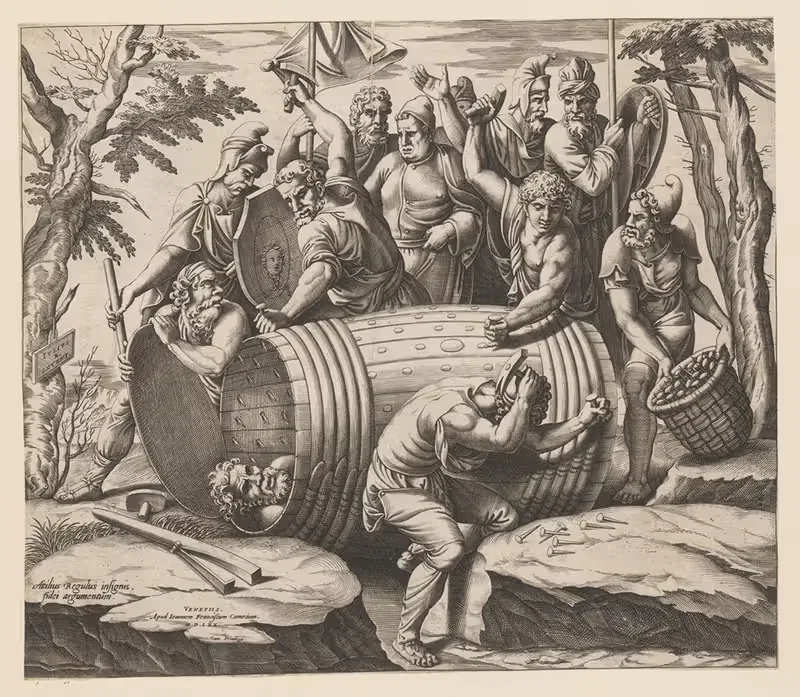 Martyrdom of Marcus Atilius Regulus — Diana Scultori