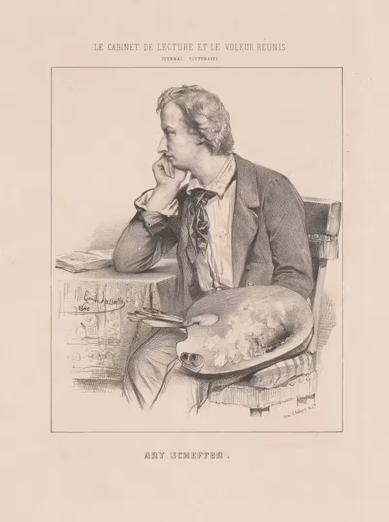 Портрет Ари Шеффера by Эмиль Ласаль, 1840 — digital art print download