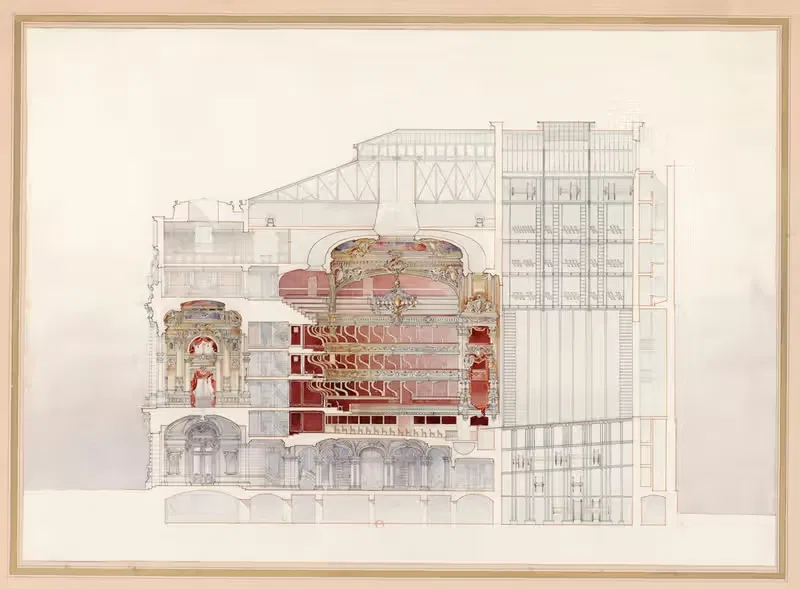 COUPE LONGITUDINALE by Fernand Dupuis, 1893 — digital art print download