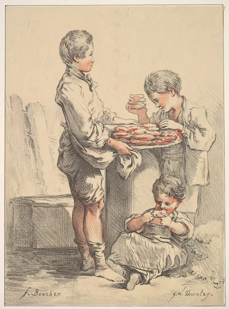 Трое мальчиков с блинами by Жорж Уильям Торнли, 1881 — digital art print download