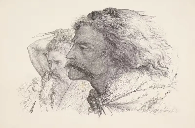 Heads of two Batavians — Wilhelmus Petrus van Geldorp