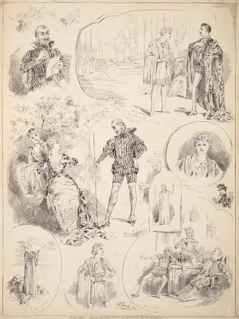 Sketches from 'Twelfth night' at the Lyceum — Alma