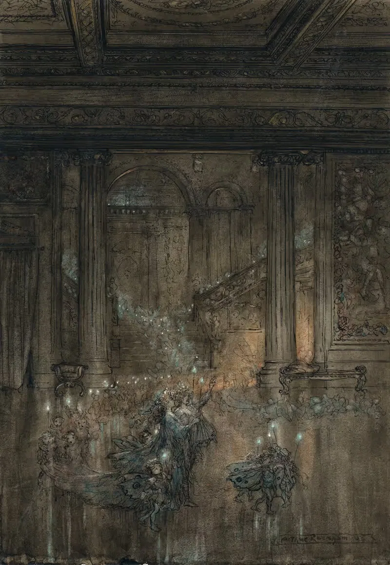 Через дом пробивается мерцающий свет by Артур Рэкхэм, 1908 — digital art print download