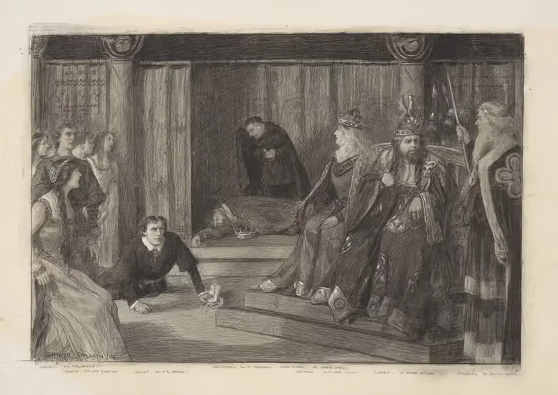 Hamlet at the Adelphi, the play scene, act III — Balliol Salmon