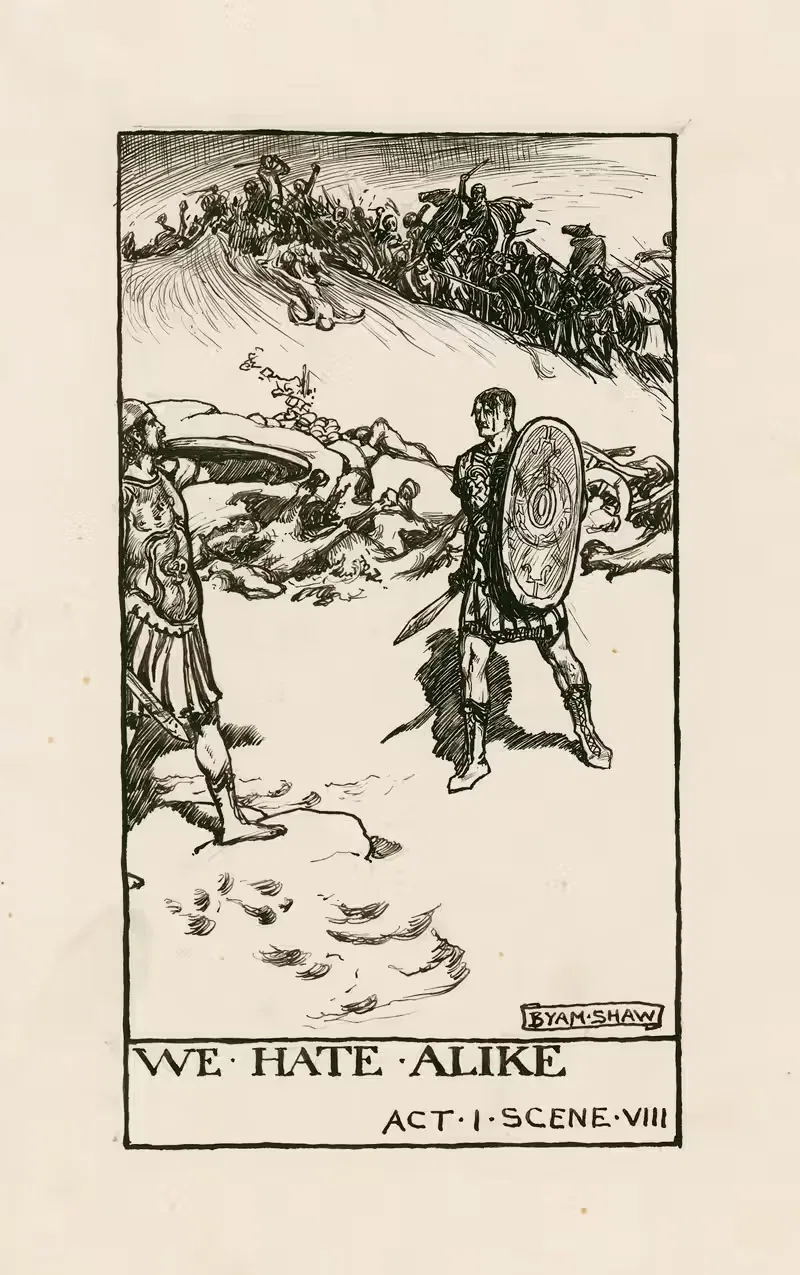 Коріолан; Мы ненавидим одинаково Акт I Сцена VIII by Бьям Шоу, 1900 — digital art print download