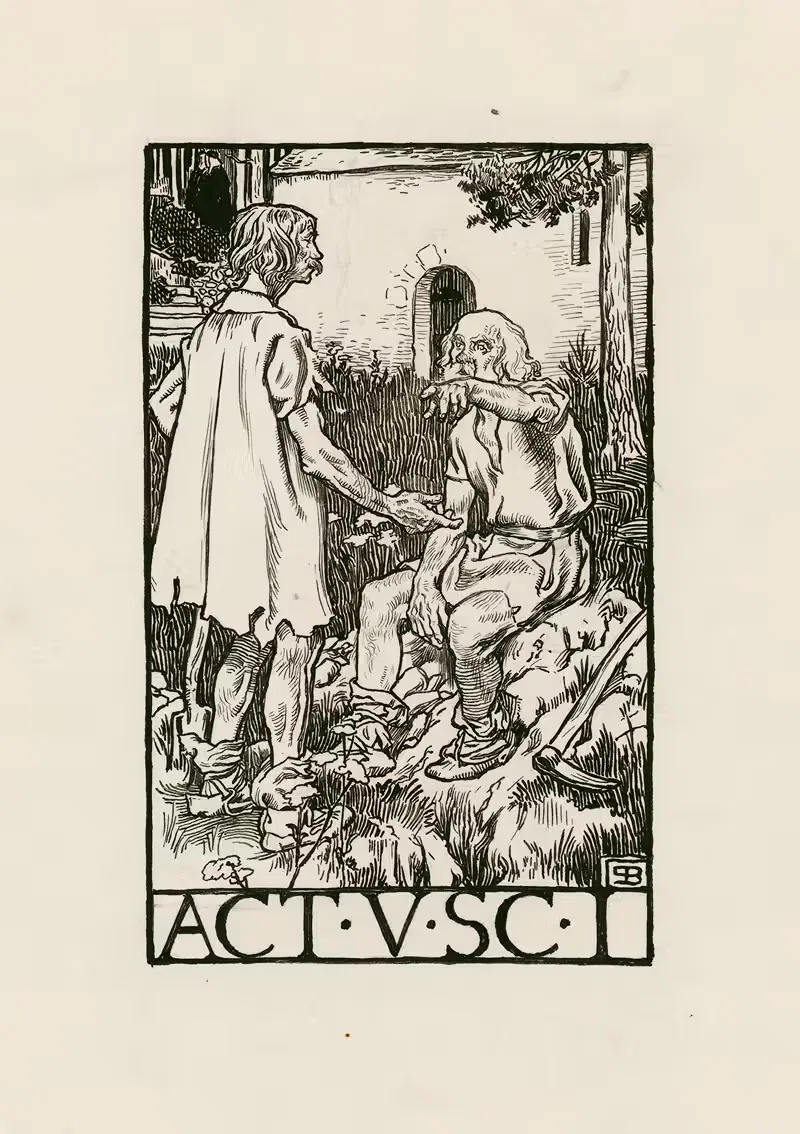 Гамлет; Акт V Сцена I by Бьям Шоу, 1900 — digital art print download