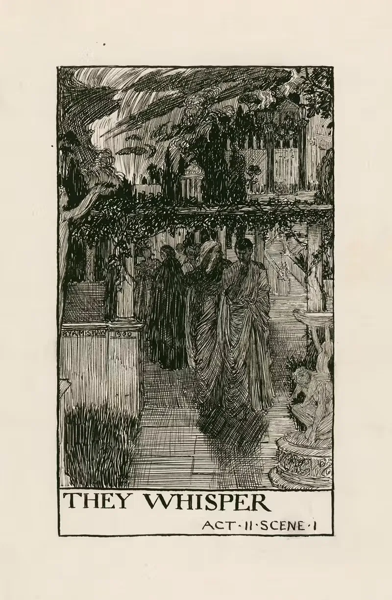 Юлий Цезарь; Они шепчут, акт II, сцена I by Бьям Шоу, 1900 — digital art print download
