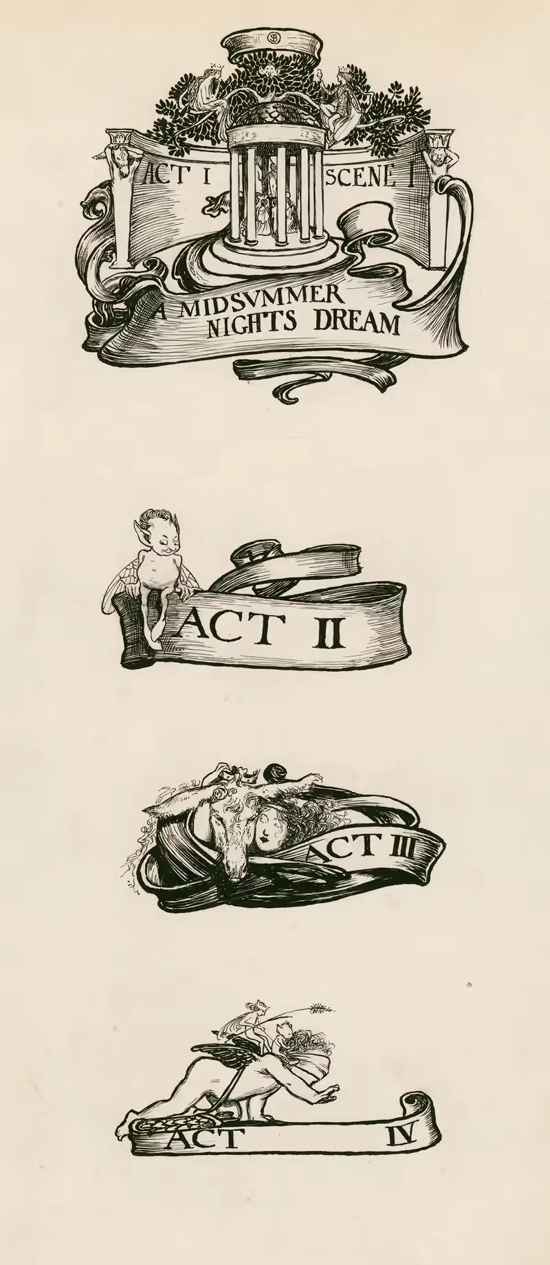 Сон в летнюю ночь; Заголовки by Бьям Шоу, 1900 — digital art print download