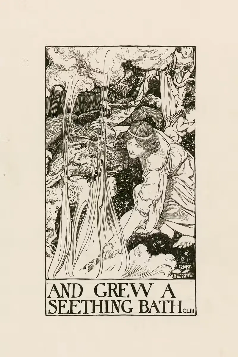 Sonnets; And grew a seething bath by Byam Shaw, 1902 — digital art print download