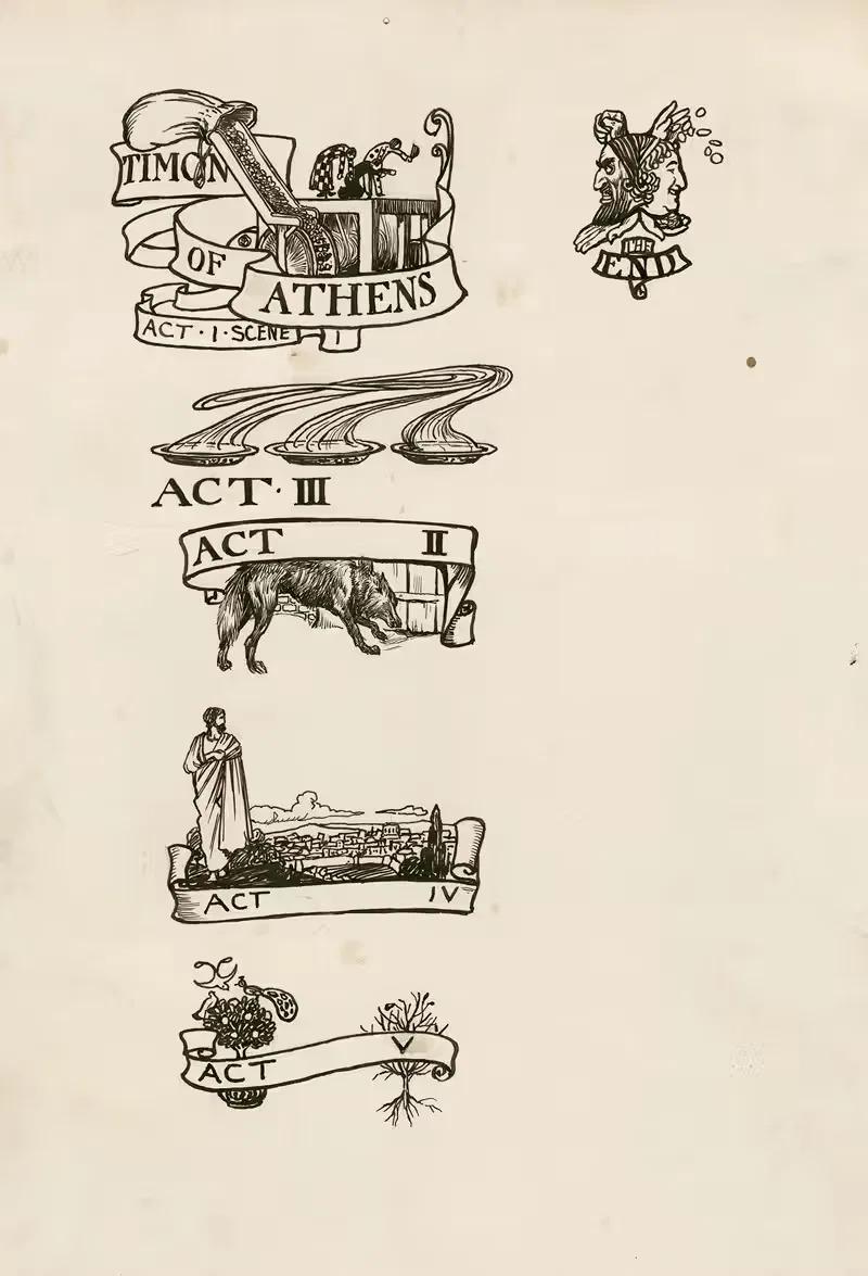 Timon of Athens; Headings — Byam Shaw