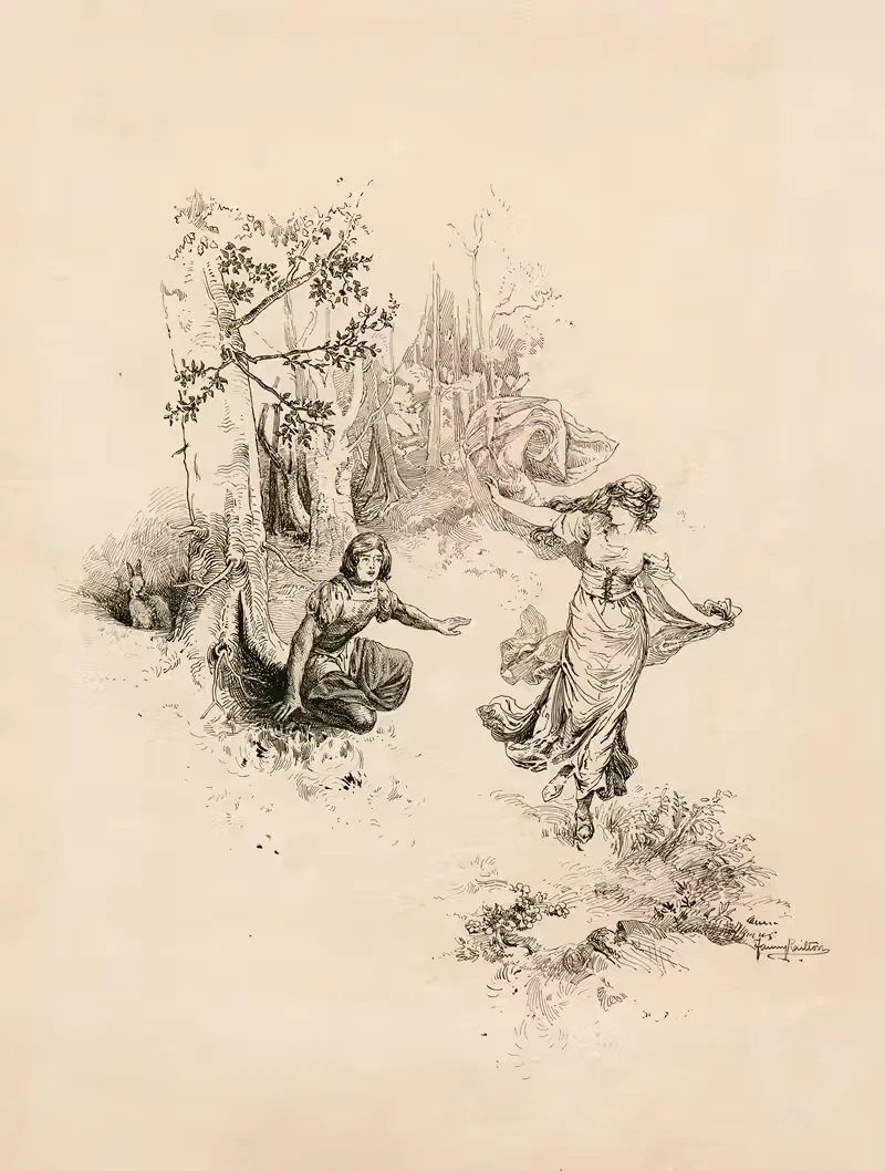 Иллюстрация к Сну летней ночи by Фанни Рейлтон, 1901 — digital art print download