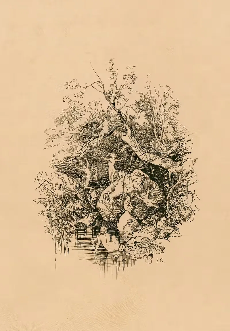 Иллюстрация к "Сну в летнюю ночь by Фанни Рейлтон, 1901 — digital art print download
