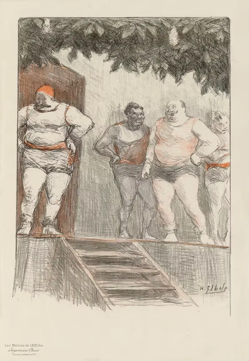Lutteurs de foire by Henri-Gabriel Ibels, 1898 — digital art print download