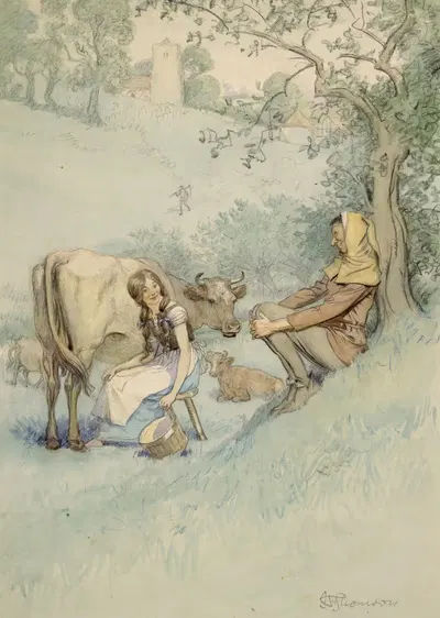 Иллюстрации к "Как вам это нравится" Пл.09 by Хью Томсон, 1901-1910 — digital art print download