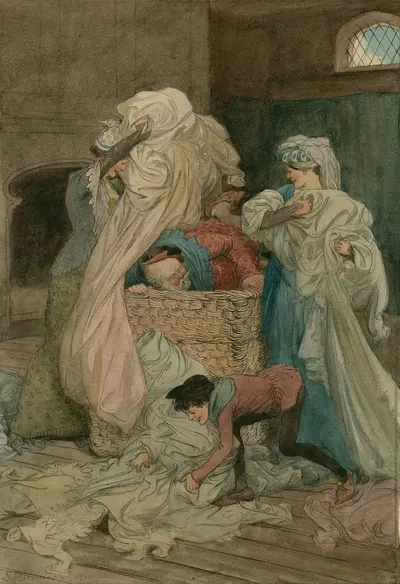 Иллюстрации к "Веселым женам Виндзора" Пл.22 by Хью Томсон, 1910 — digital art print download