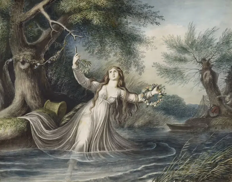 Hamlet, IV, 7, Ophelia falling into the water — Johann Heinrich Ramberg