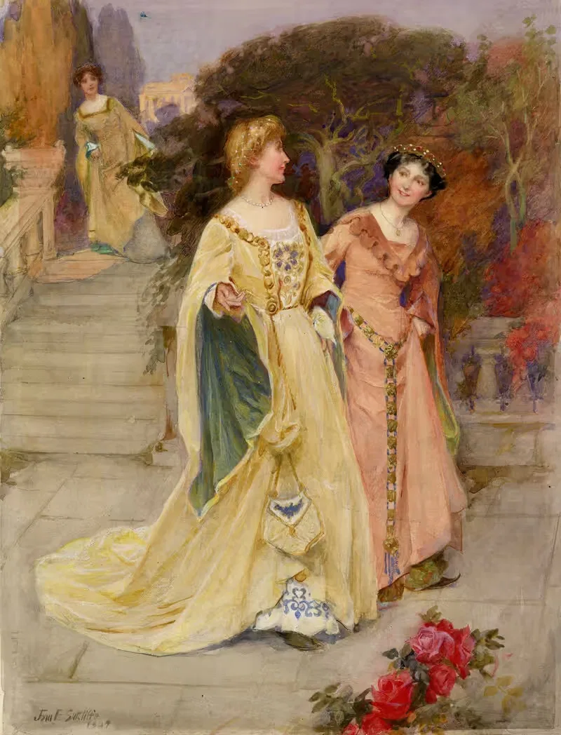 Много шума из ничего, III, 1 by Джон Е. Сатклифф, 1904 — digital art print download