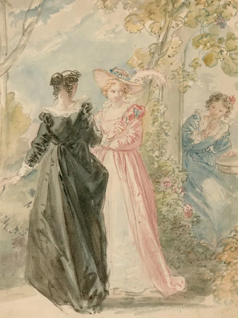 Scene from Much ado about nothing – act III, sc. 1 — John Massey Wright