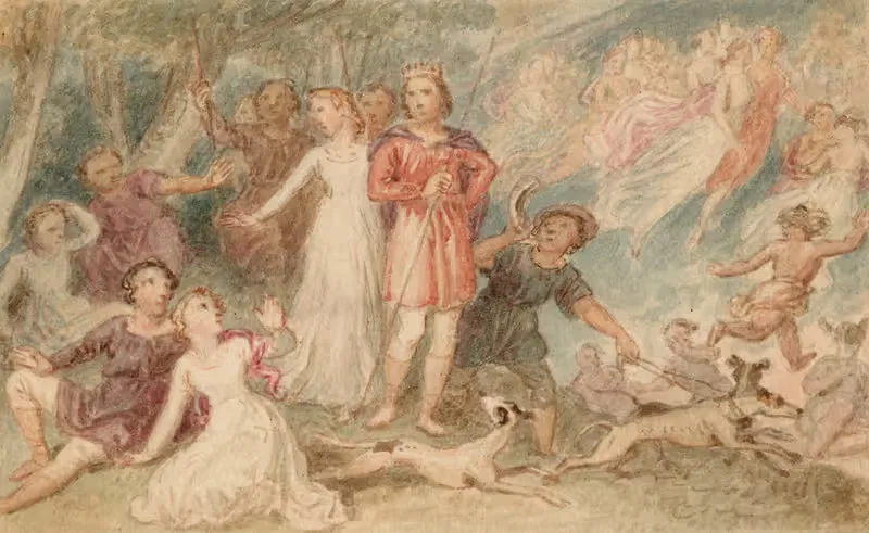 Scenes from The tempest and Midsummer night's dream 2 — John Massey Wright
