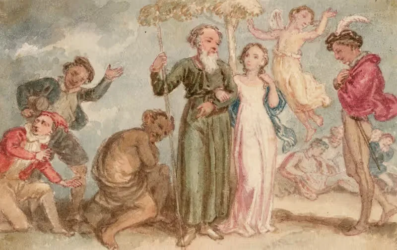 Scenes from The tempest and Midsummer night's dream — John Massey Wright