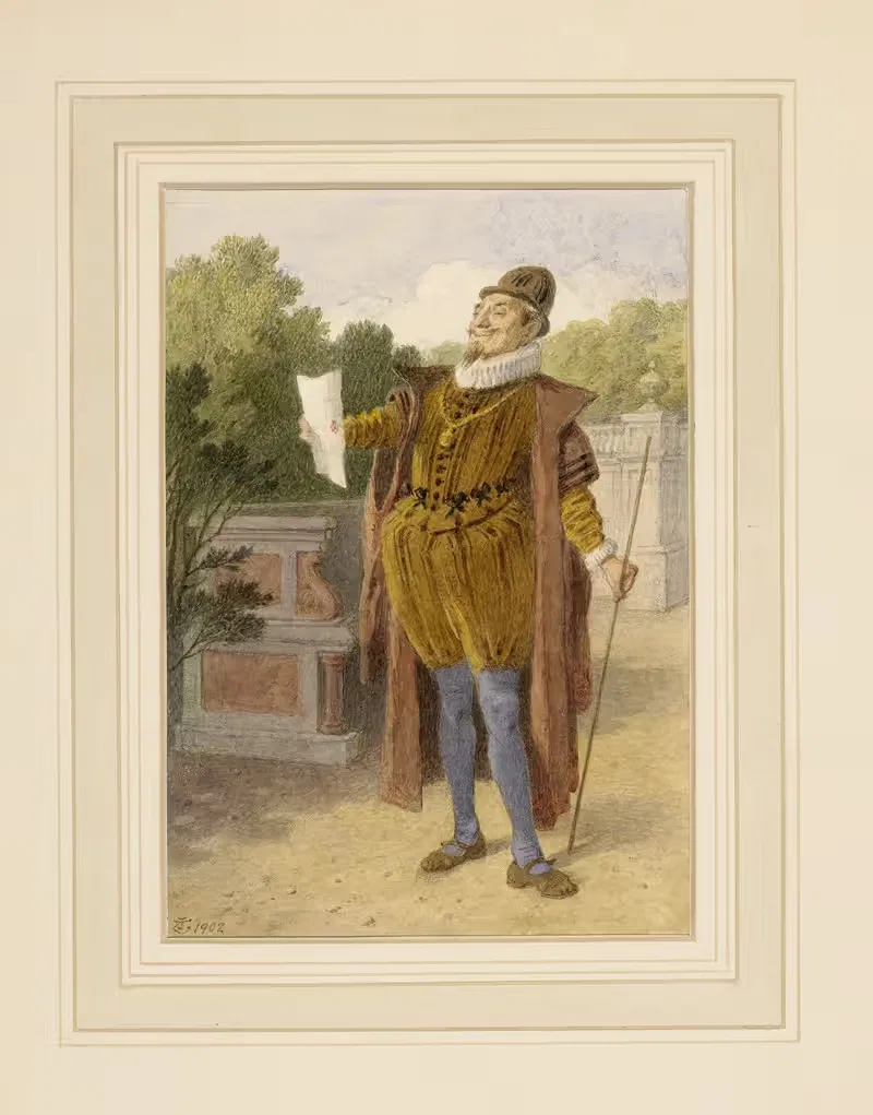 Twelfth night, Malvolio by Sir John Tenniel, 1902 — digital art print download