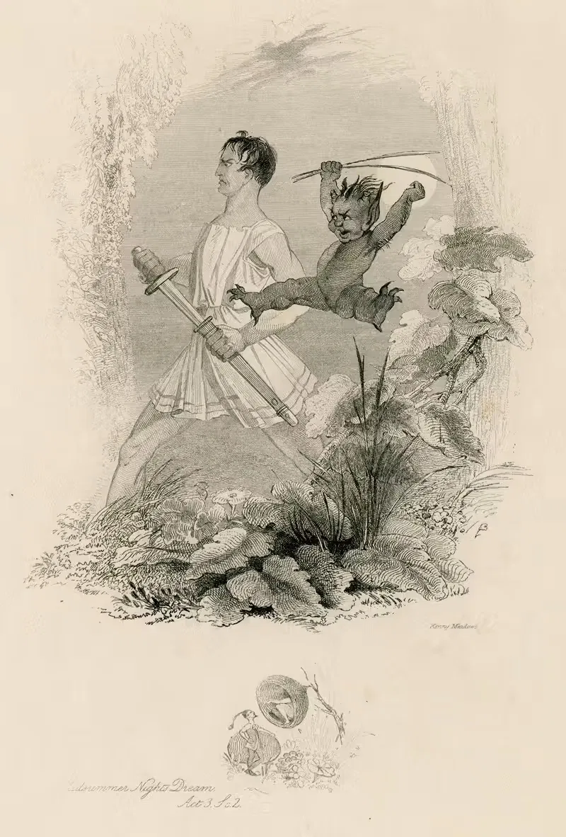 Сон в летнюю ночь, акт 3, сцена 2 by Джозеф Кенни Медоус, 1845 — digital art print download