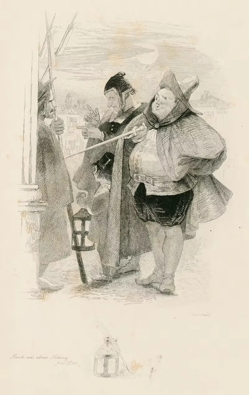 Много шума из ничего, а. III, с. III. by Джозеф Кенни Медоус, 1845 — digital art print download